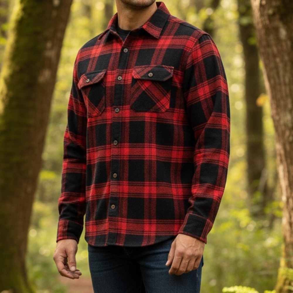 NEW Jachs NY Men’s Sz S Flannel Plaid Shirt With Chest Pockets